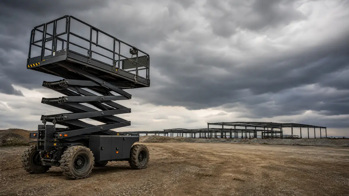 Rough Terrain Scissor Lifts jobsite access in Fresno